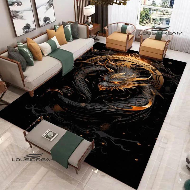 3D Retro dragon printed carpet kitchen mats Non -slip carpet outdoor carpets area rug bedroom decor birthday gift