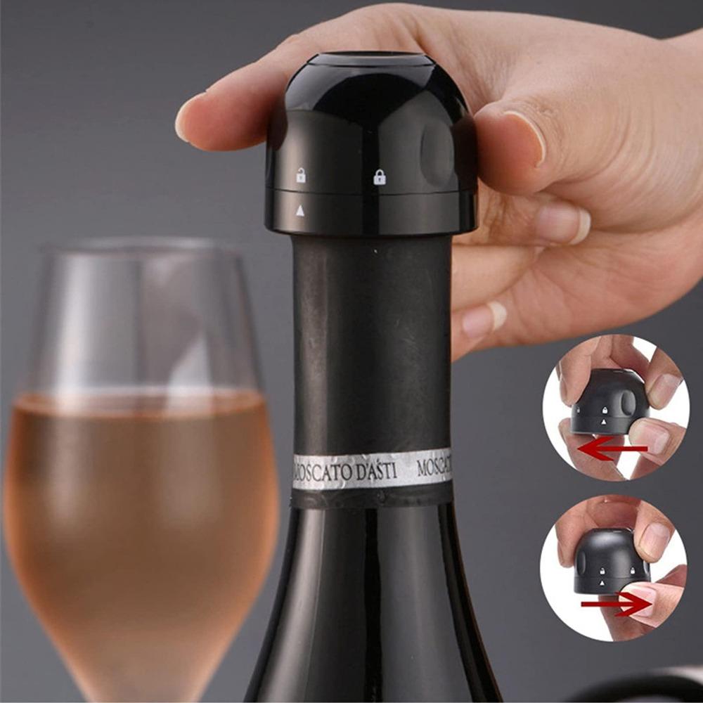2pcs Reusable Champagne and Wine Bottle Stoppers Silicone Sealed Bottle Stopper Vacuum Retain Freshness Wine Plug Bar Tools