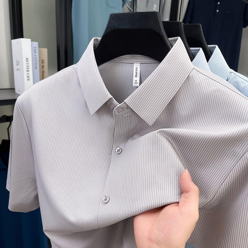 Short Sleeve Shirt Men s Fashion Casual Striped M