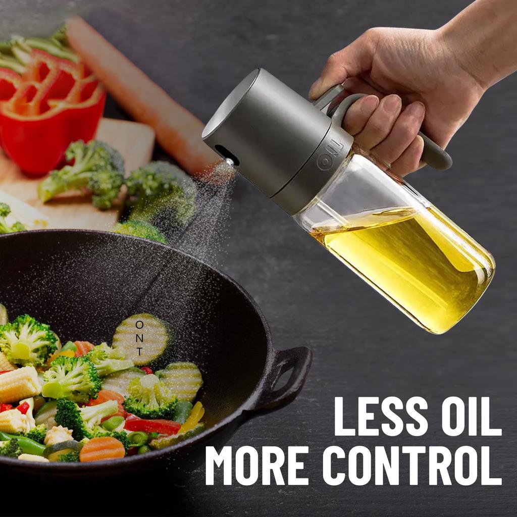 250ml 2in1 Glass Oil Sprayer Bottle for Cooking Oil Dispensers BBQ Olive Oil Sprayer Jar Mister for Air Fryer Baking Kitchen