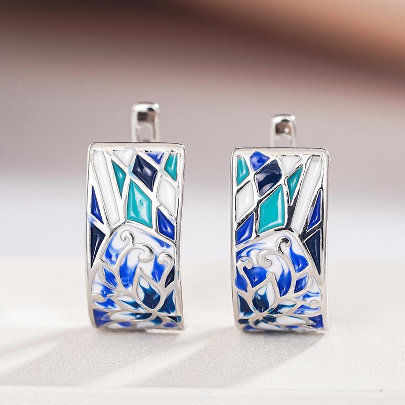 

CAOSHI Colourful Fashion Hoop Earrings for Women Elegant Daily Wearable Jewelry Chic Engagement Party Accessories Delicate Gifts