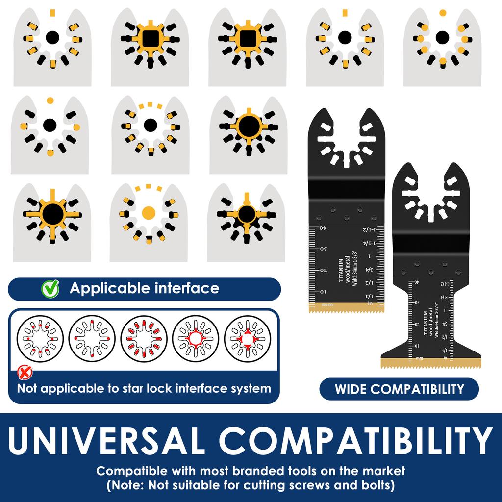 Titanium  Oscillating Saw Blades Carbide Tooth Multitool Blades Cutting Metal,Steel Nails,Screws, Multi Tool Saw Blade Cutting