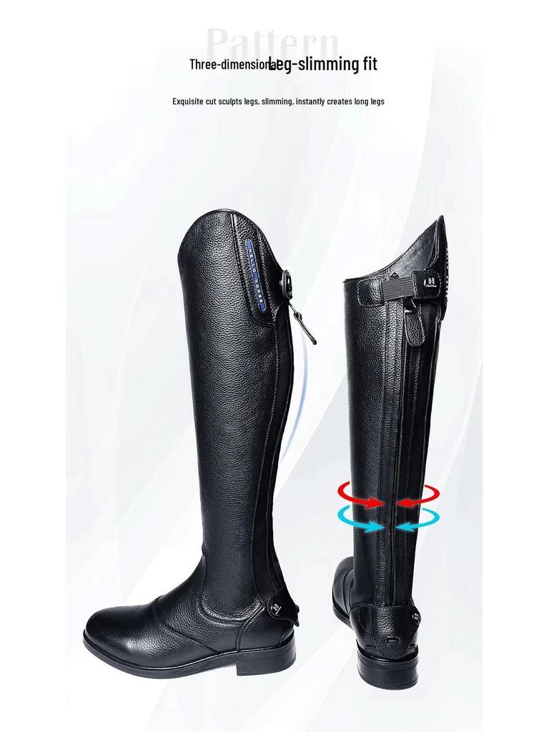 HelloHorse Premium Cowhide Equestrian Riding and Show Jumping Boots