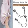 2 Stück Multifunktions-Magnet-Kleiderclip mit Kette, Mehrzweck-Clip aus Metall ohne Stift, Magnetstift zur Befestigung von Kleidung, Schals, Hosenbeinen und Manschetten