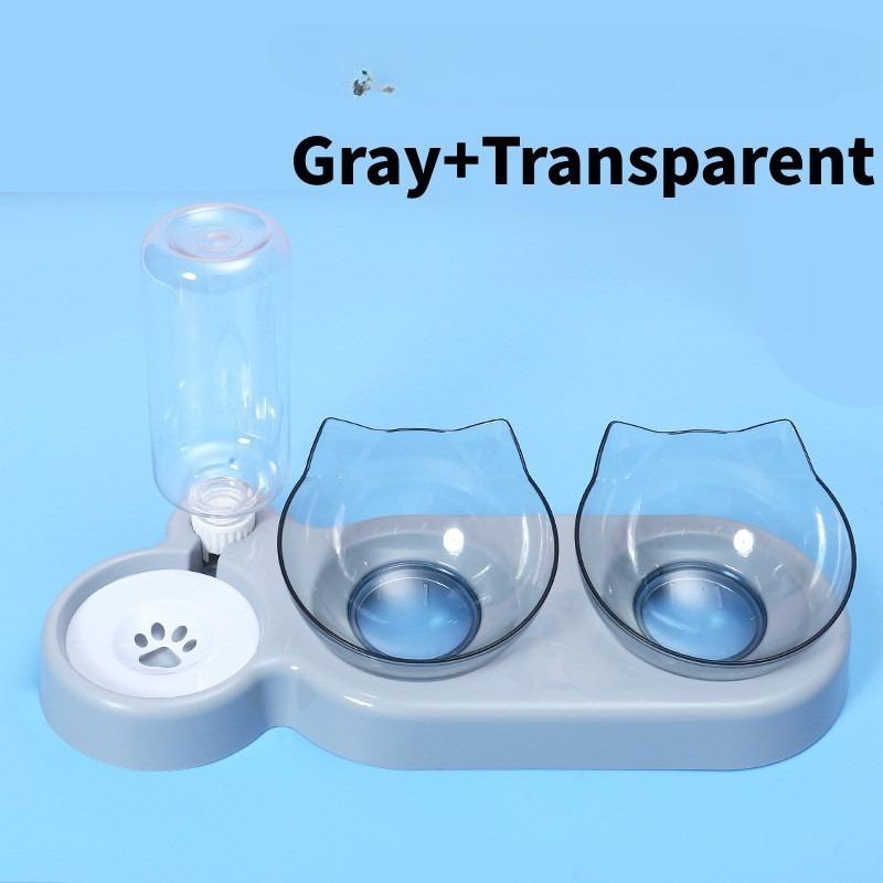 

Кошка Три миски Влагонепроницаемая Пасть Многоцелевая Автоматическая Кормушка Питьевая Миска Перевернутая Миска для Собаки Кошачья Миска Товары для Питомцев серый