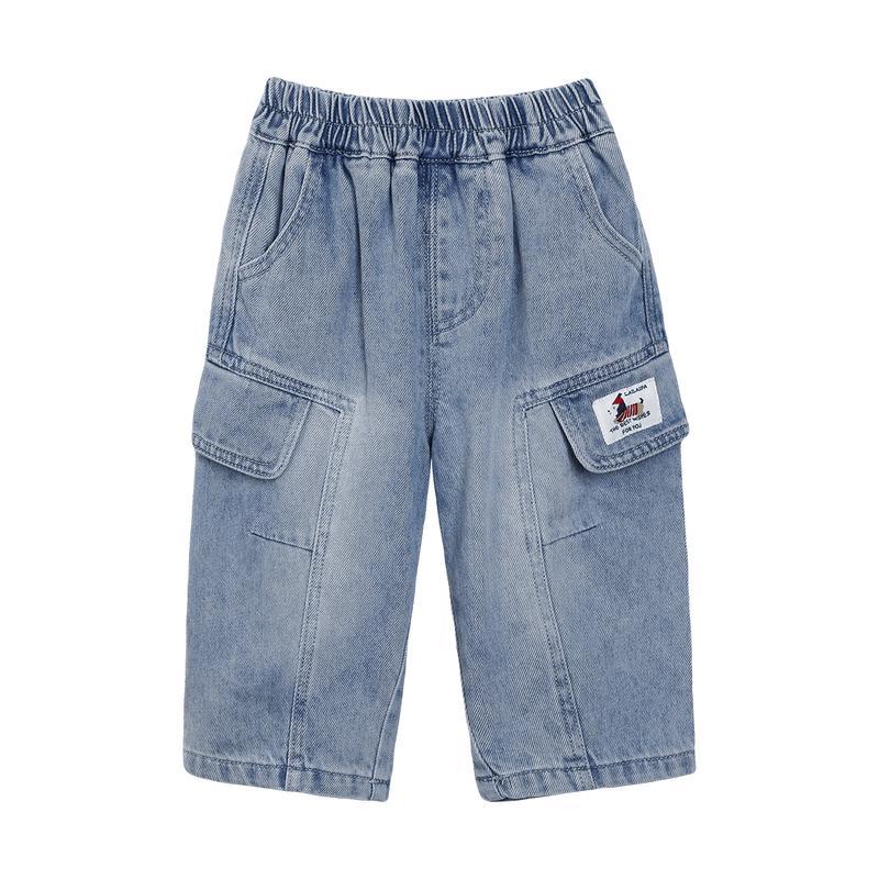 LUSONBABY Baby Boys' Loose Fit Denim Workwear Pants