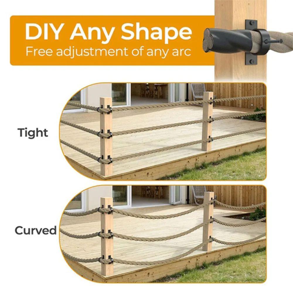 Schwarze Ausführung Edelstahl Seilhalter Rostschutzbeschichtung Dekorative Seilgeländer Außenbereich