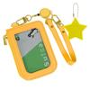 [UPALL] Pass Case for Children, Secure Reel, Prevents Loss, Suica Card Case, Women's & Men's (Hand Strap, Yellow)