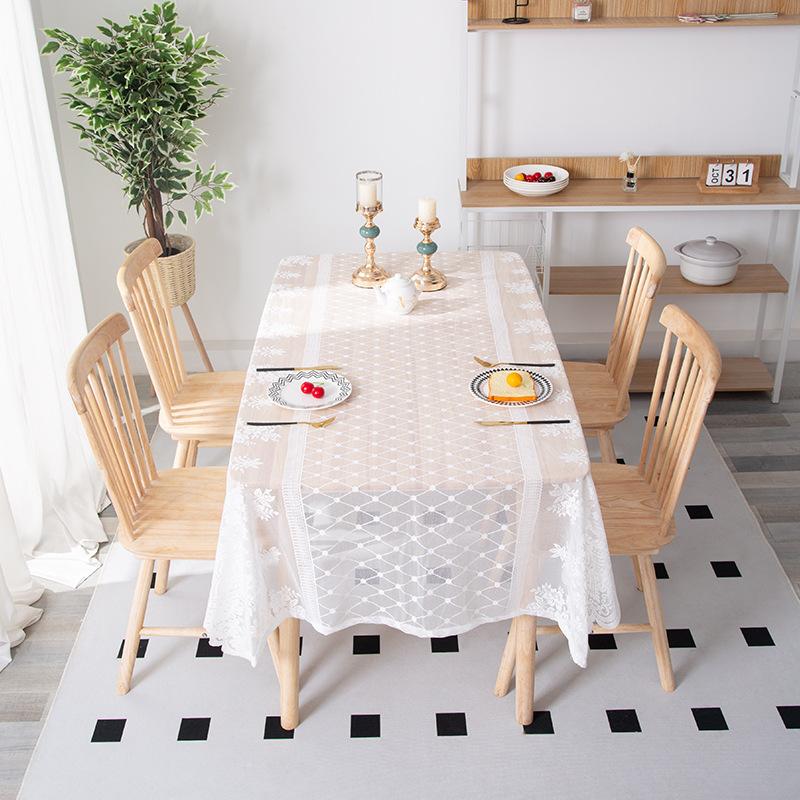 Lace Dining Table Coffee Table Tablecloth Modern Simple Cloth Rectangular European Round Household Small Fresh Tablecloth