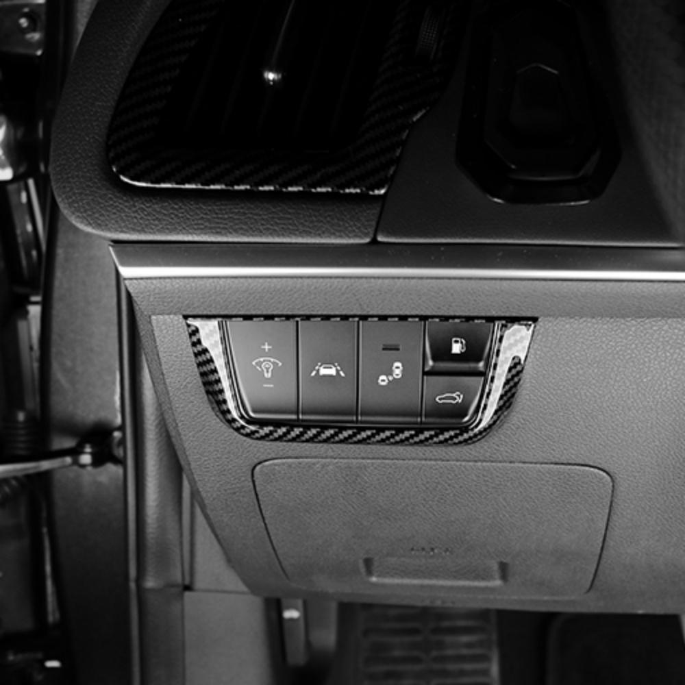 1*Automobiles Interior Accessory For Kia Stinger 2018-2023 LHD/RHD ABS Headlight Adjustment Switch Panel Frame Protective Cover