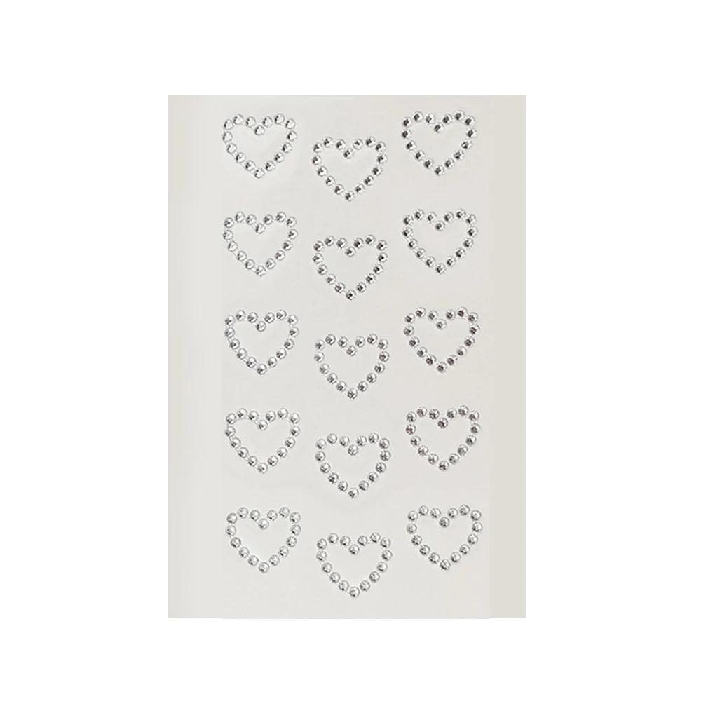 3D Star Heart Shaped Pearls Crystal Stickers Kids DIY Self Adhesive Jewel Crafts Sparkly Rhinestone Stationery Stickers Girls