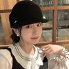 Elegant Woolen Equestrian Hat for Women Autumn and Winter British Style Retro Versatile Hat with Face  Small Fashion and Temperament