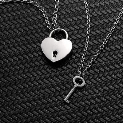 Moda Nuevo Collar de Pareja Candado de Amor Llave Token de Amor Colgante Llave de Novia Puede Abrir el Candado