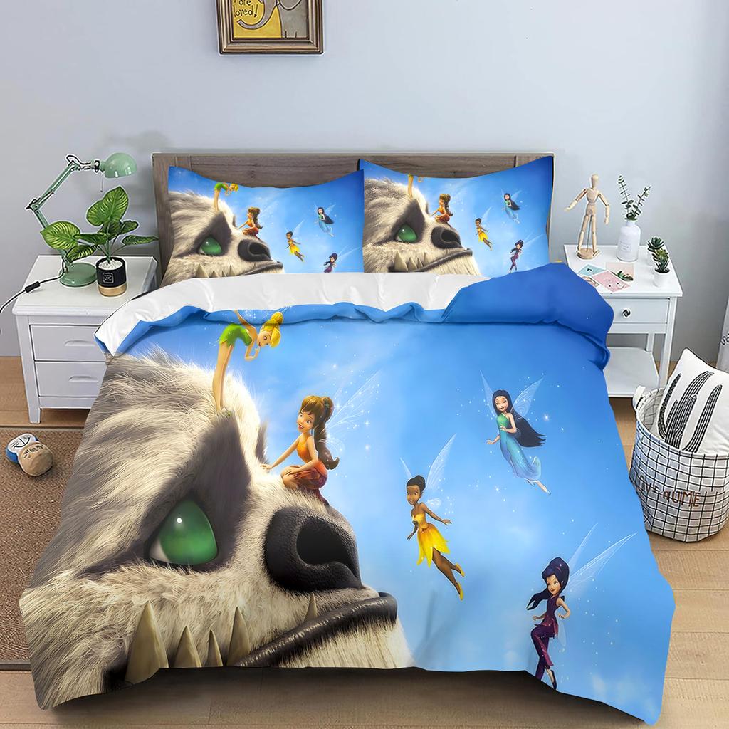 Tinker Bell Duvet Cover Cartoon Digital Printing Home Pillowcase Set Adult Bedroom Children Comforter Bedding