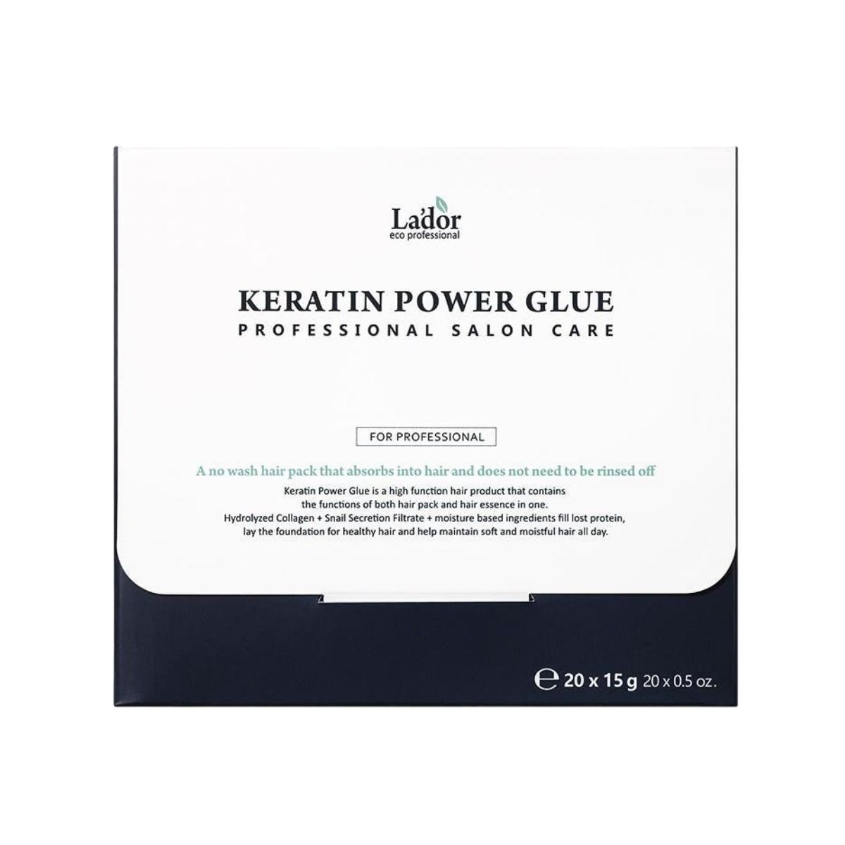 LA DOR Keratin Power Glue Protein Replenishment & Anti-Split Ends 15g x 20, Leave-In Hair Treatment, Korean Hair Care