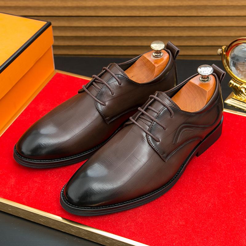 Fashion Italy Pointed Toe Leather Shoes Men Luxury Oxfords Classic Business Formal Office Men Shoes Boos Dress Men Black Wedding Shoes
