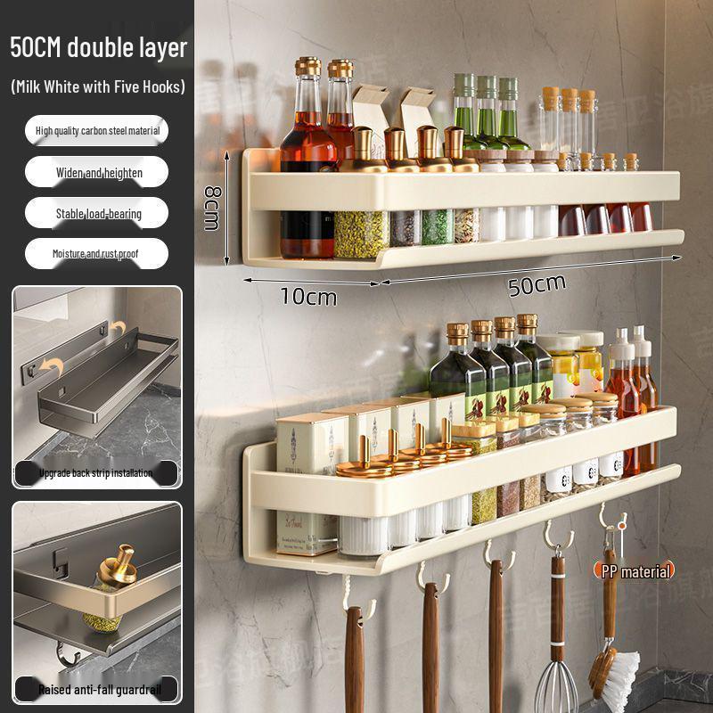 Portaspezie da Parete Color Antracite - Scaffali da Cucina Senza Foratura