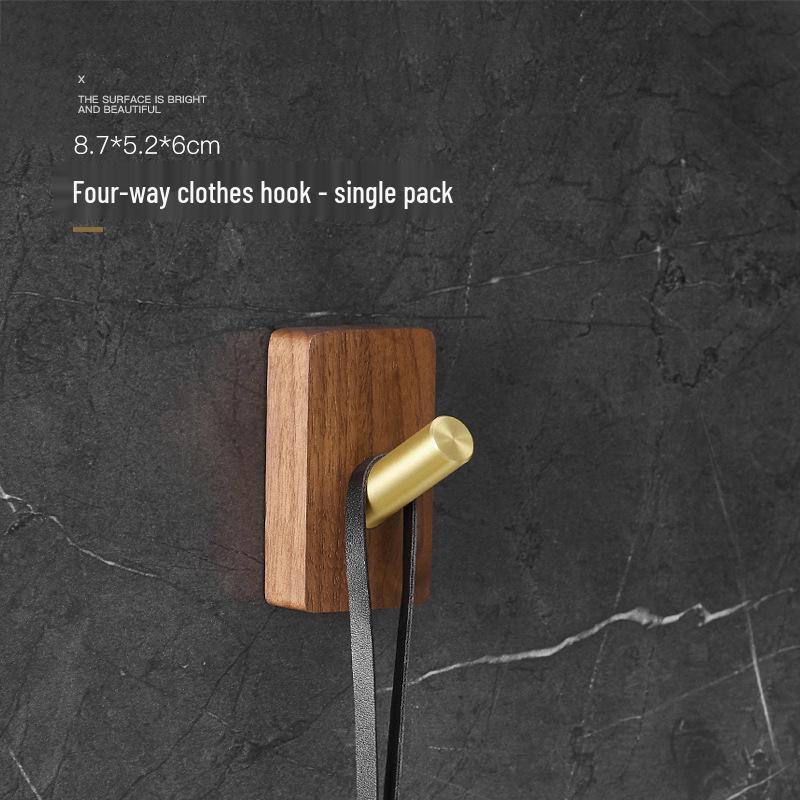 Massivholz Stanzfreier Multifunktionaler Walnuss Türhaken für Mäntel und Hüte