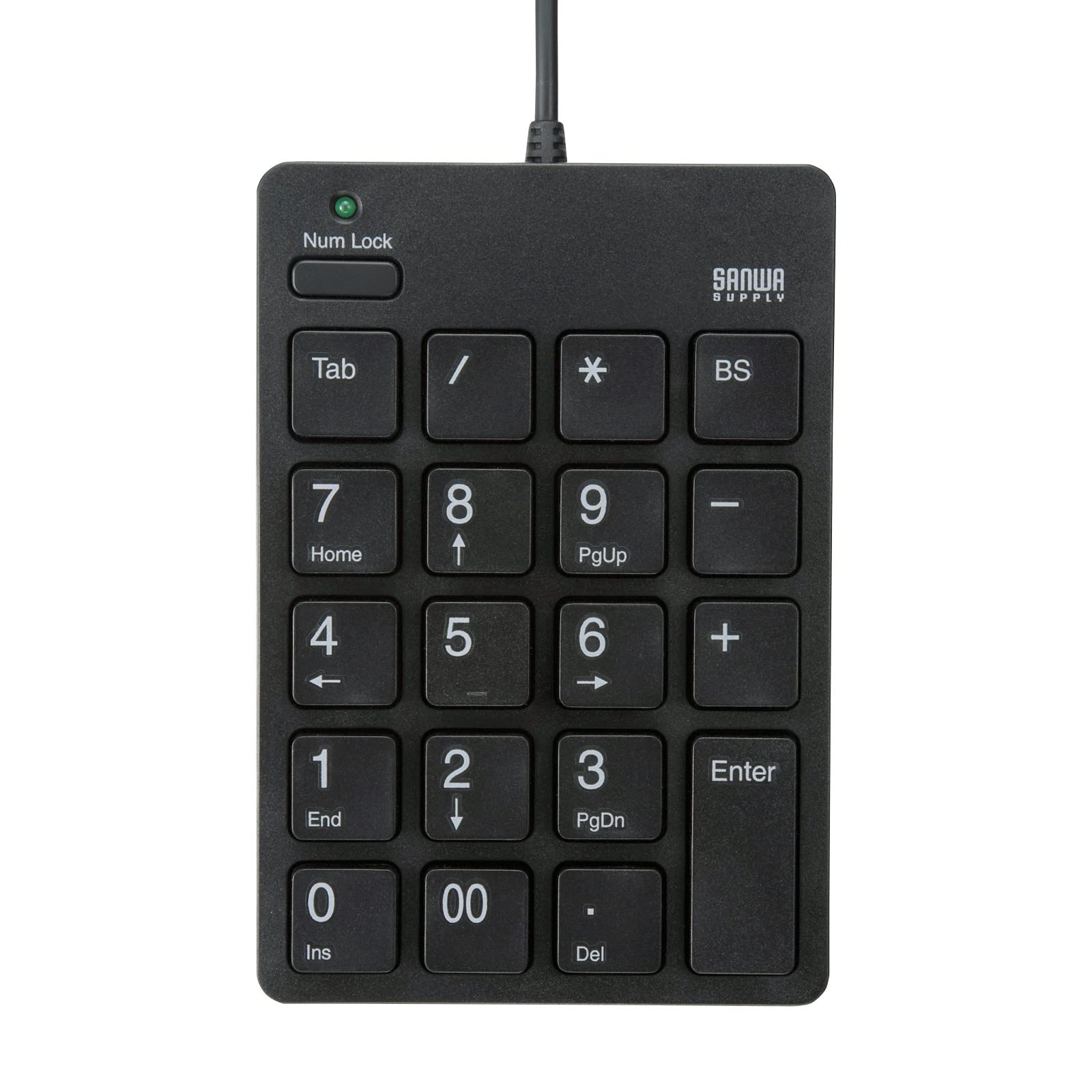 

Sanwa Supply NT-18CUBK Numeric Keypad, Wired USB Type-C Connection, Isolation Key, Black