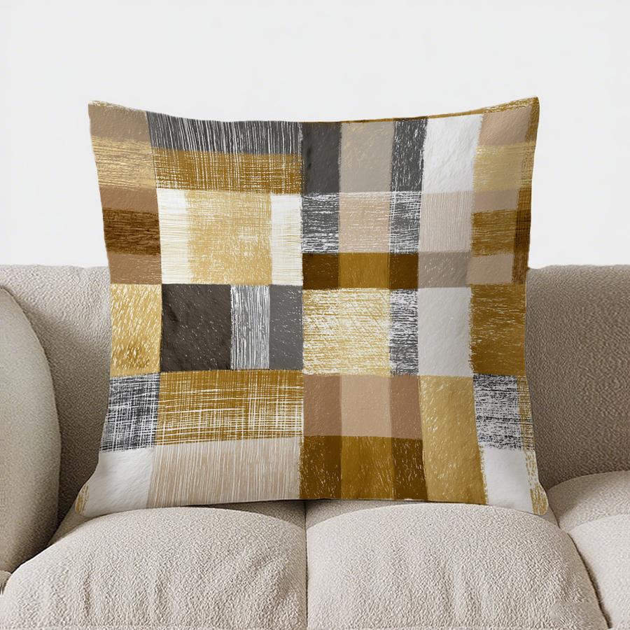 Christmas Holly Ball Pattern Throw Pillow Cover With Short Plush Print Living Room Sofa Decoration Cushion Cover Pillow Covers