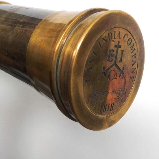 Telescopio Spia in Ottone Compagnia delle Indie Orientali 1818 Tracker Pirata Cannocchiale Telescopio 81,28 cm Grande Scatola Regalo in Pelle
