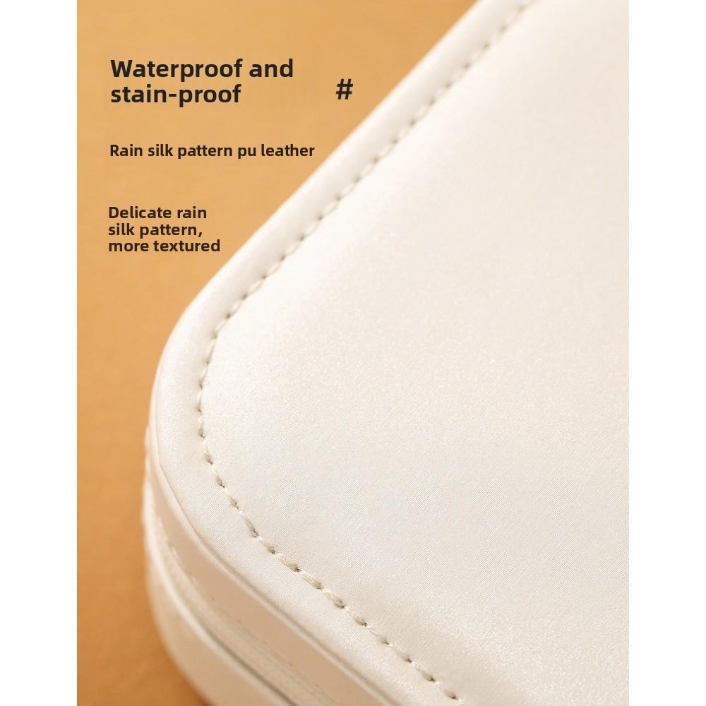 Leather Zipper Stud Earrings Storage Jewelry Box with Baffle Earrings Ring Large Capacity Jewelry Jewelry Portable Box