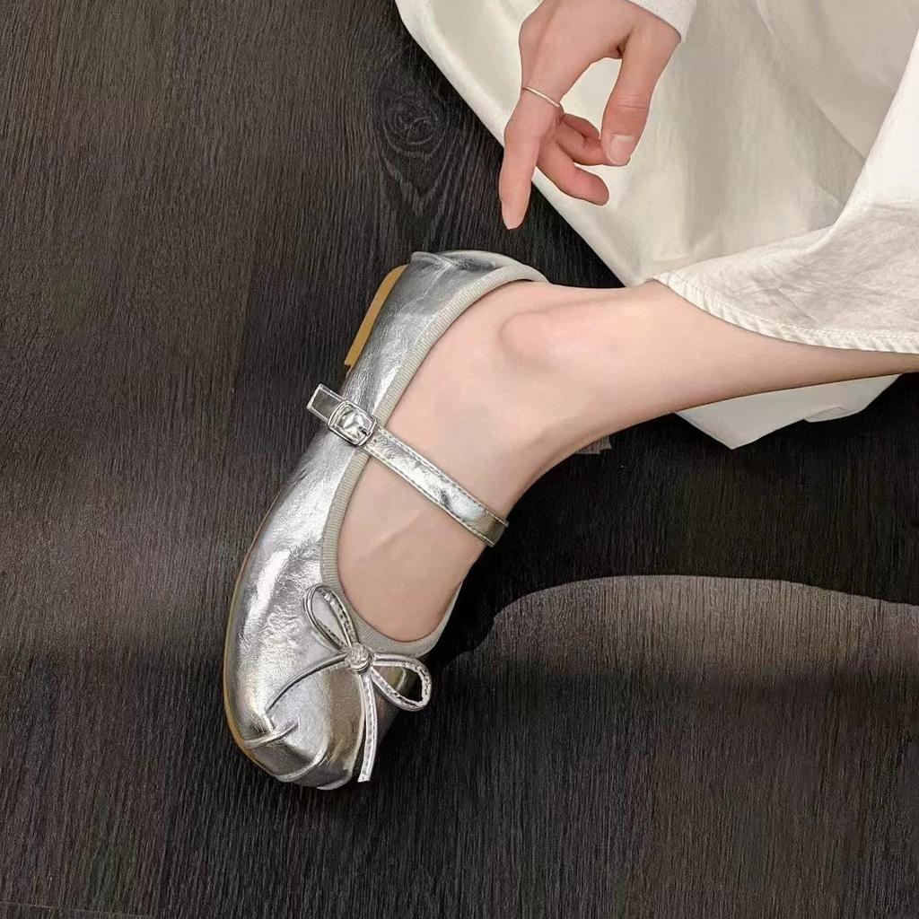 Ballet Single Shoe Girl 2025 New Summer Korean Version French Retro Gentle Fairy Casual Flat Mary Jane Shoes