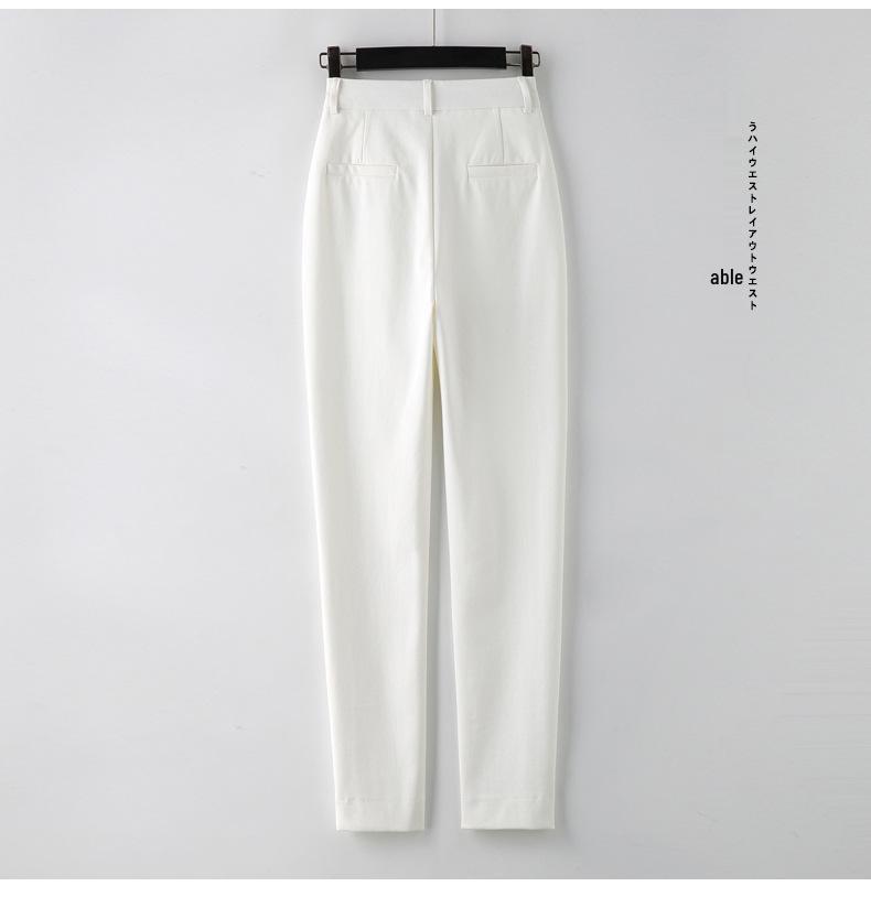 Women's Spring High-Waisted Slim Cigarette Pants - Versatile, Slim-Fit, Straight-Leg Suit Pants