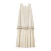 Women's Ethnic Embroidered Linen Blend Sleeveless Dress