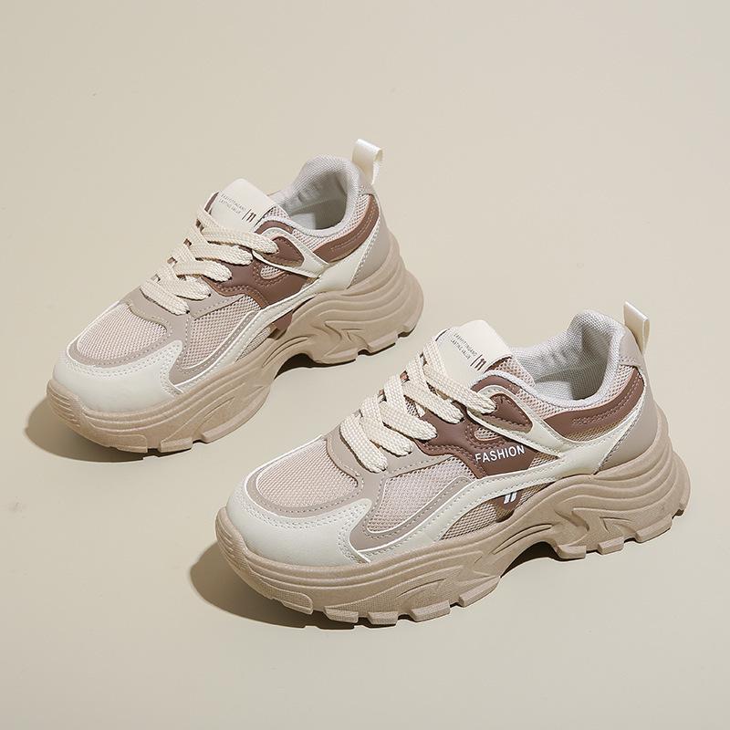 Dad Shoes for Women's New Autumn Korean Versatile Women's Shoes Thick Sole Height-enhancing Breathable Sports Mesh Shoes