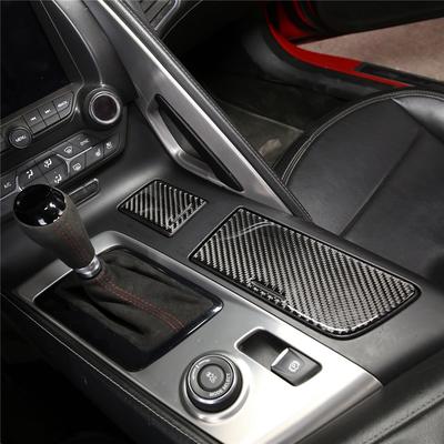 Auto Weiche Kohlefaser Mittelkonsole Becherhalter Panel Aufkleber Abdeckung Zierleisten Aufkleber Für Corvette C7 2014--M53K
