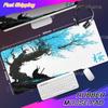 Sakura Samurai Schwarzes Mauspadd Tuschemalerei Kunst Tischmatte Gamer Gaming Laptop Teppich PC Büro Zubehör E-Sport Großes Mauspadd