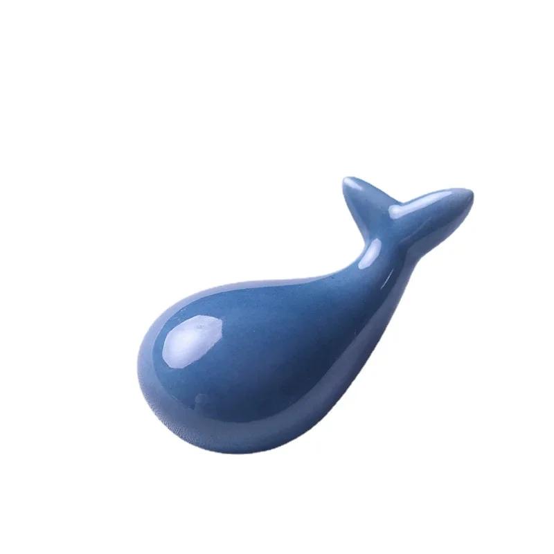 3*3.5*7cm Portacannesucchi in Ceramica Cartone Animato Forma di Balena Tappetino per Bacchette Arte Cucina Artigianato Tavola Supporto per Bacchette