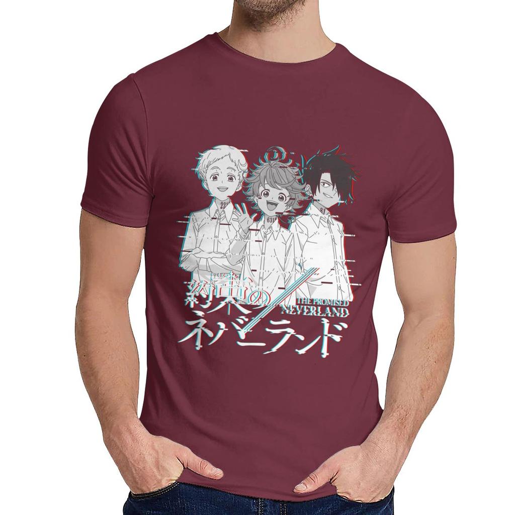 Wysokiej jakości bawełna Neverland Manga Ray Vaporwave Anime Koszulka Męska S Harajuku Młody Styl Klasyczny O