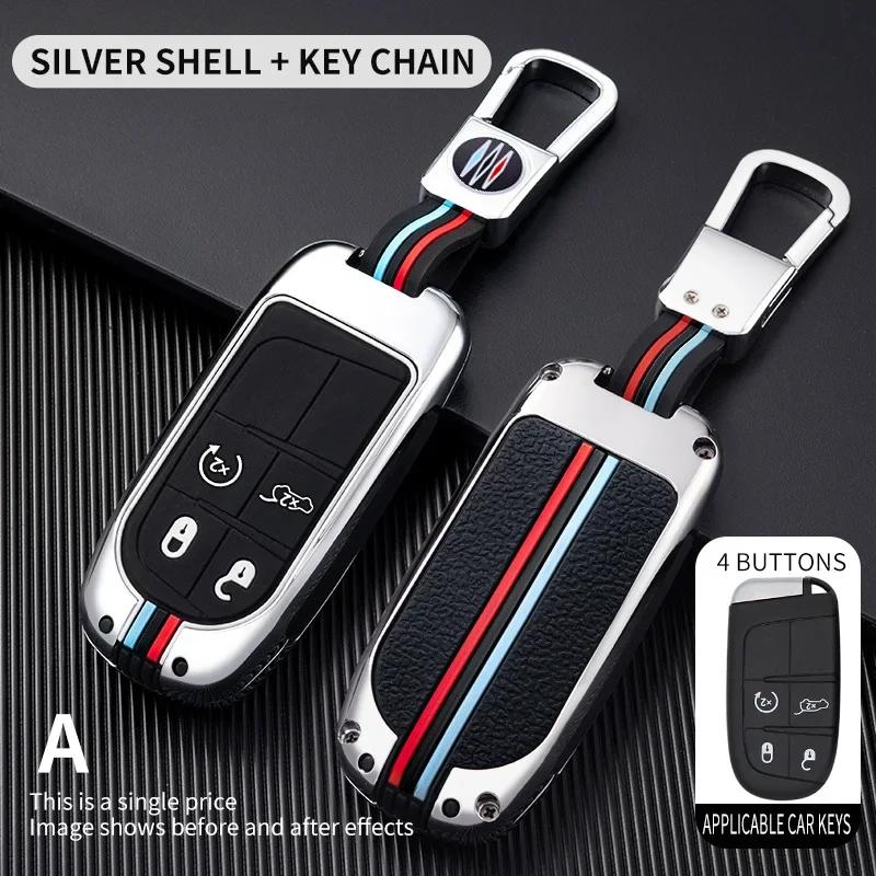 Metal  Car Key Cover Case Fob For Jeep Renegade Compass Grand Cherokee For Chrysler 300C Wrangler Dodge Car Accessaries