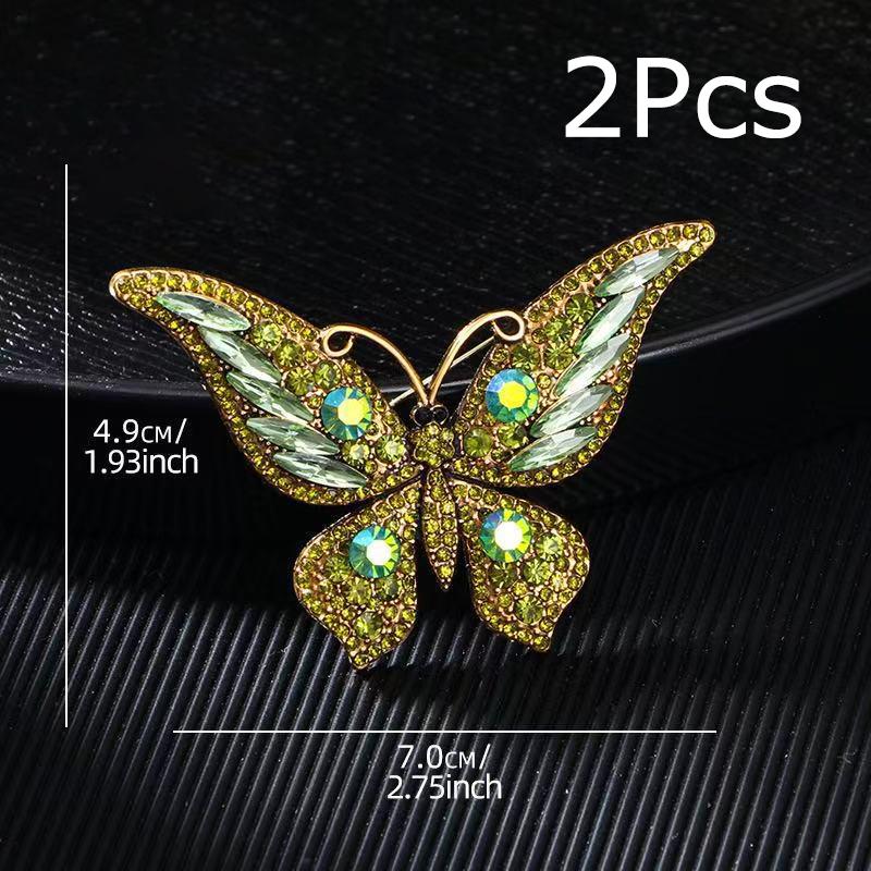 Retro Darčeky Motýľ Hrudný Kvet Brošňa Spoločenský Diamantový Farebné Látkové Doplnky Módna Elegancia 1KS