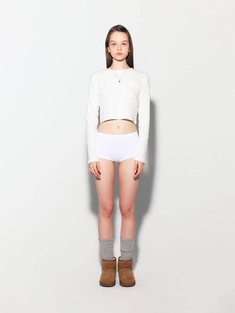 ASIF CALIE Gurls Basic Crop Long Sleeve T-Shirt White