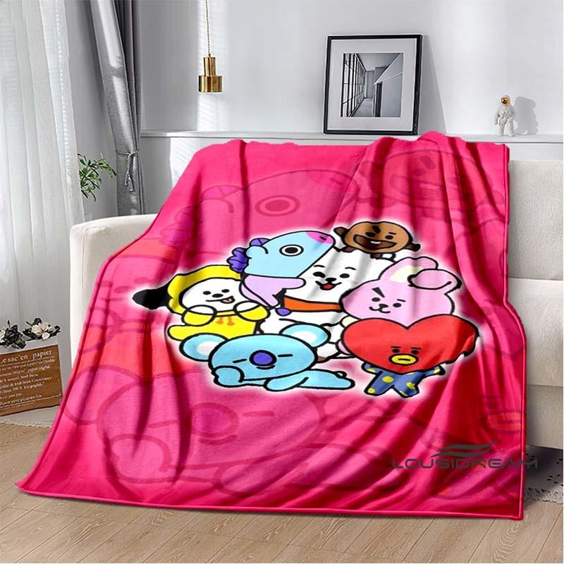 2026 Nuova Collezione Cartoni Animati Anime BT21 Adorabile Coperta Ultra Morbida per Bambini Coperta da Divano Perfetta per Viaggi Divani Picnic