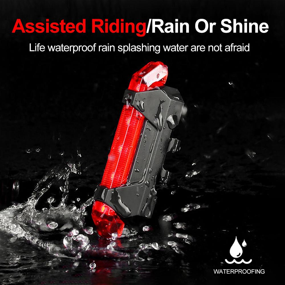 Bicycle Tail Light 4 Modes USB Rechargeable Mountain Cycle Rear Light Waterproof Bike Light Warning Lantern Bike Lamp 7