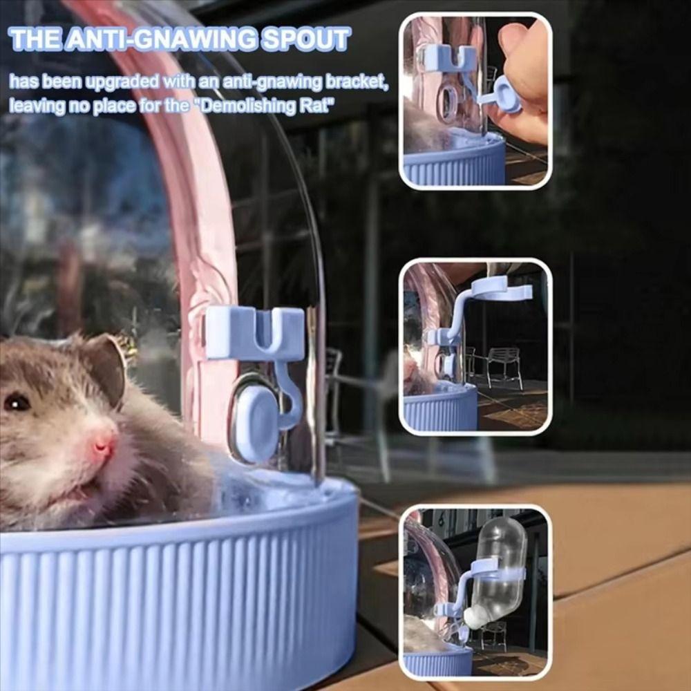Large Space Portable Hamster Cage Transparent with Water Bottle Hamster Outgoing Case Anti-bite Safety Lock Small Animal Carrier