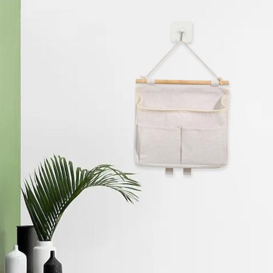 Hanging Storage Bag Multi Pockets Large Capacity Wall Mount Organization Bedside Keys Headband Organizer Bag Household Supplies