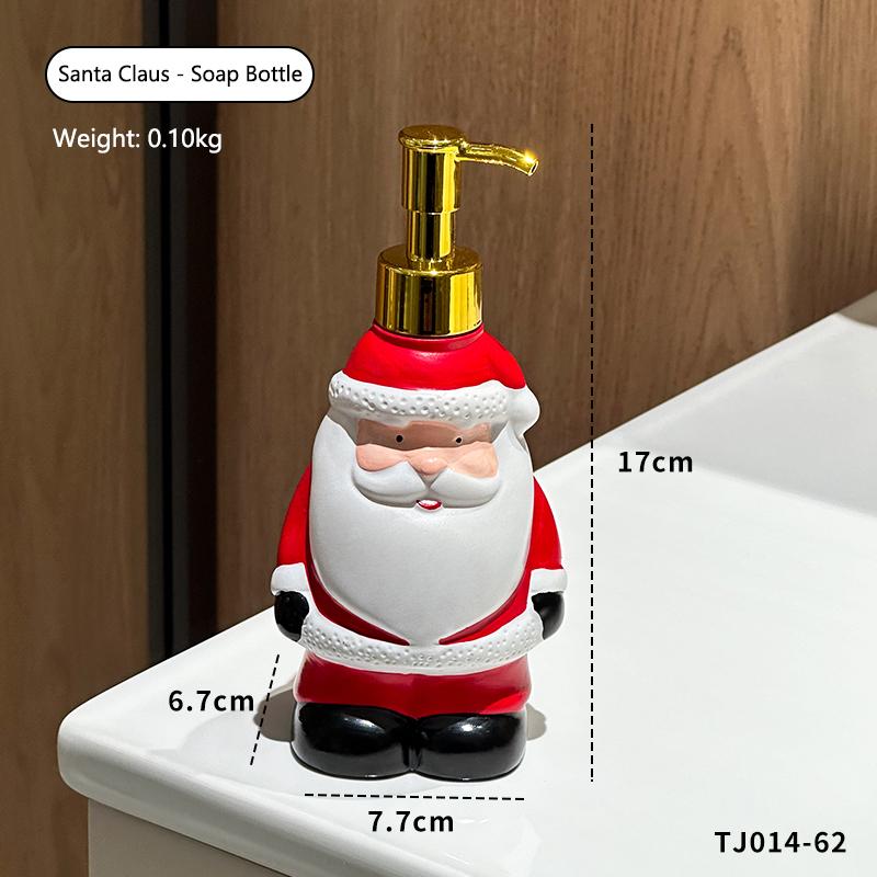 Flacone Sapone Creativo Babbo Natale Riutilizzabile Pupazzo di Neve Natalizio Dispenser Sapone Renna Flacone Pressa Gel Doccia Flacone Sapone per le Mani
