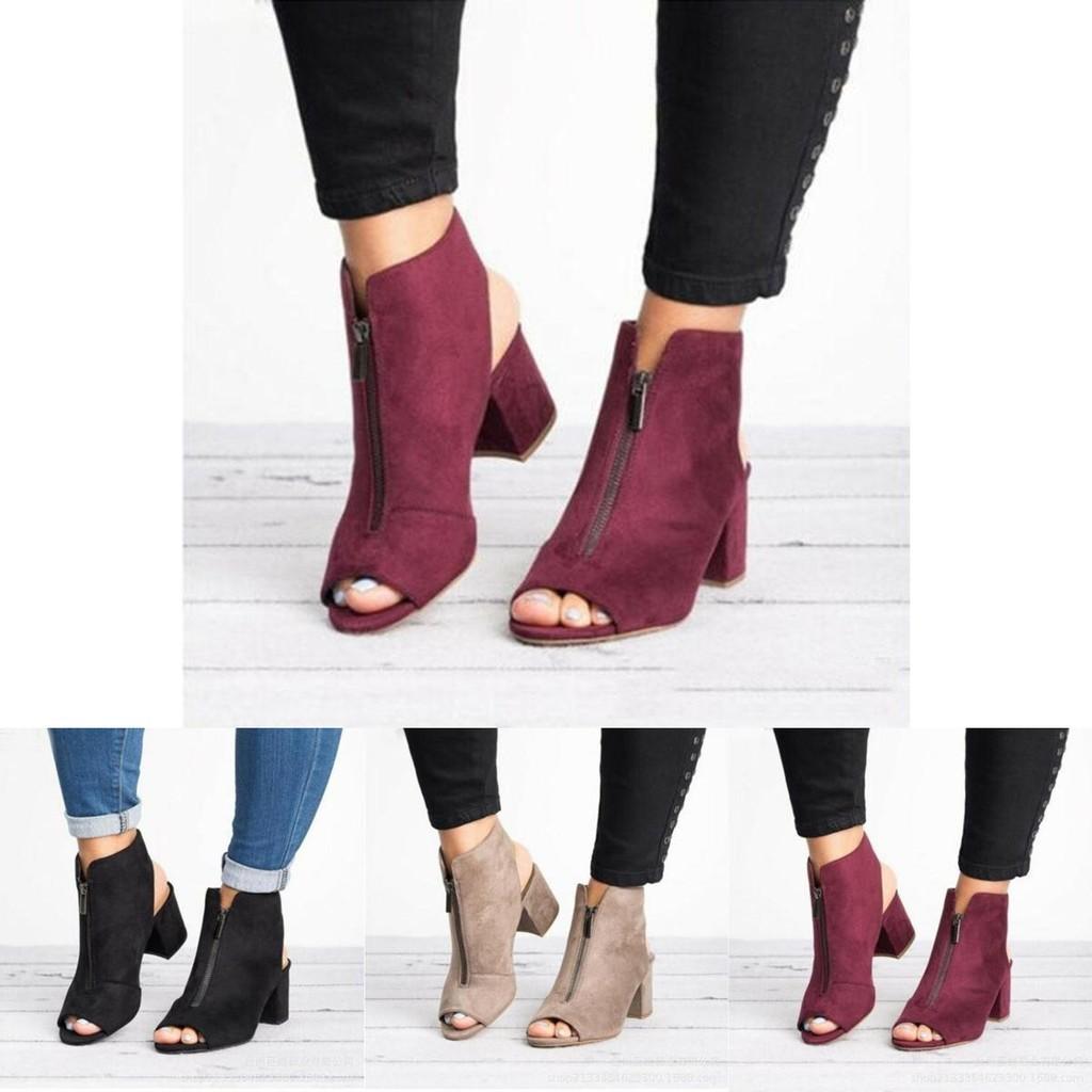 Stylish Womens Block High Heels Sandals Peep Toe Chunky Ankle Strap Boots Shoes For Every Occasion