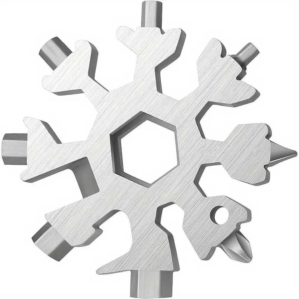 1 Snowflake Multifunctional Tool Silver, Cute Design, Sturdy and Durable, Suitable for Making Keychains and Giving Gifts