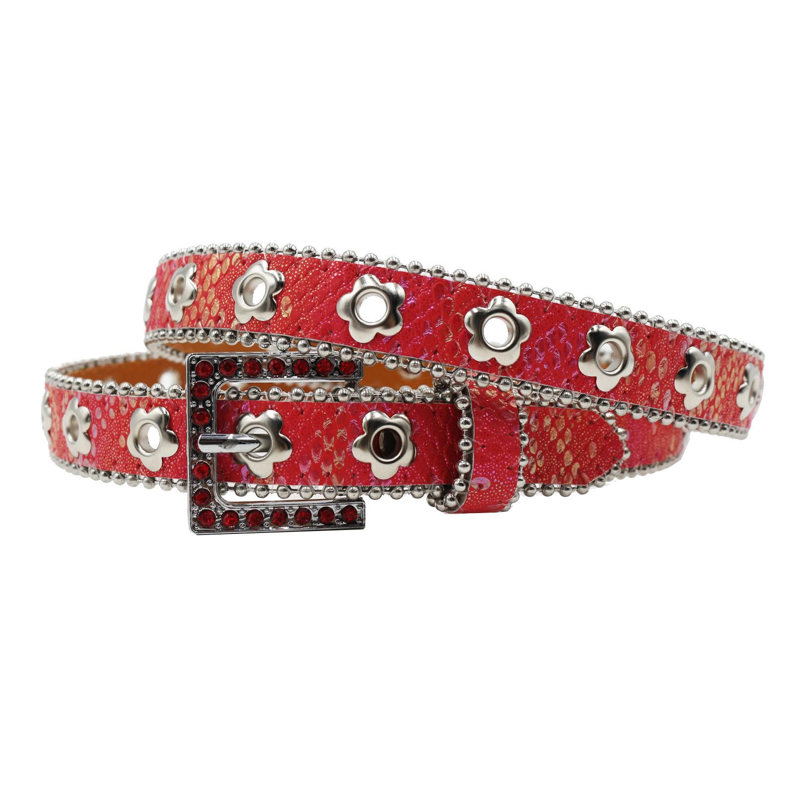 

High-end Full-diamond Flower Corns for Women s Belt Jeans Belt Pin Buckle Fashionable Rhinestone Belt Skirt Strap 95cm