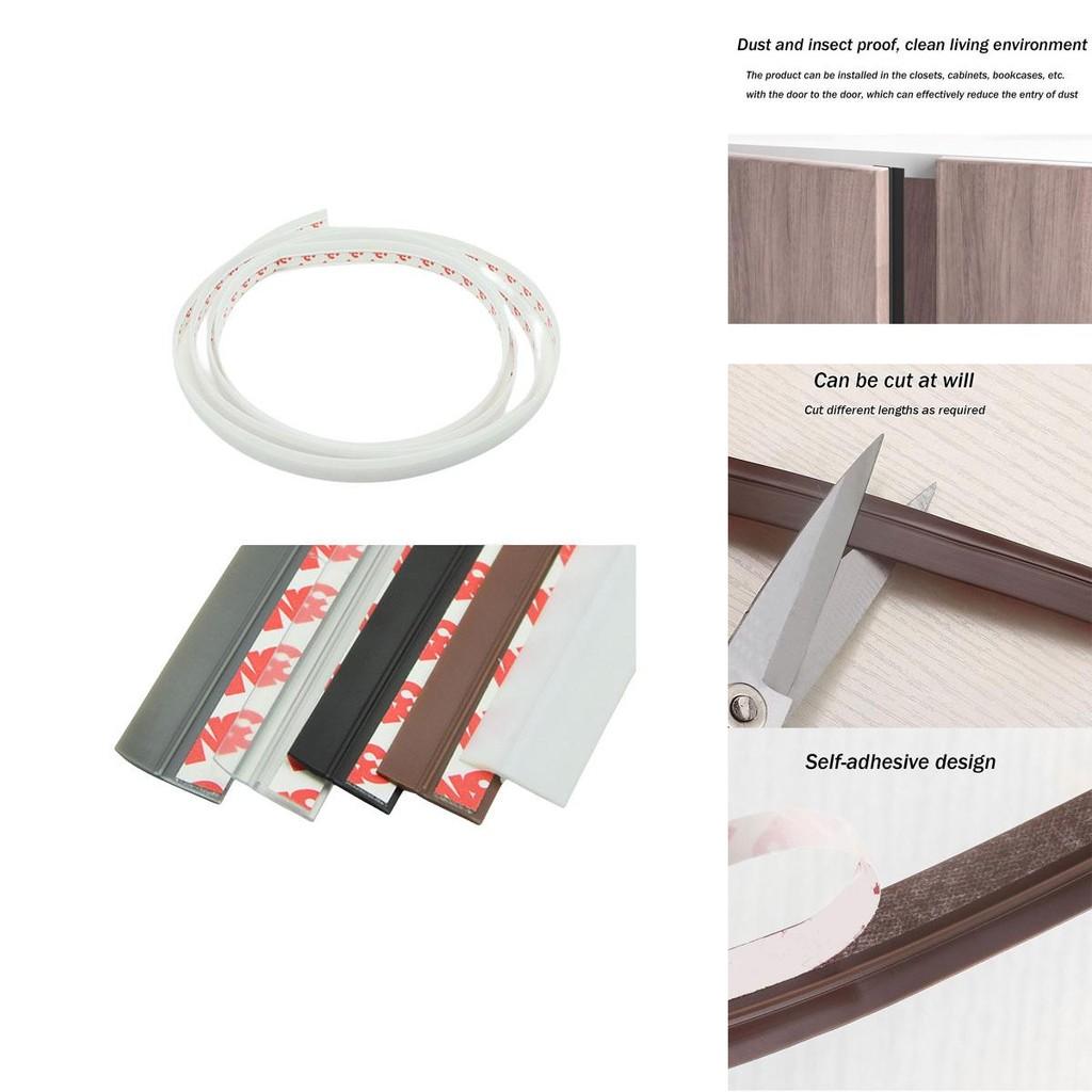 Pvc Wardrobe Dustproof Strip Self-adhesive Cabinet Double-door Tight Seal Moisture-proof Insect-proof Light-blocking Straight Shape Dust Blocker 2.8m