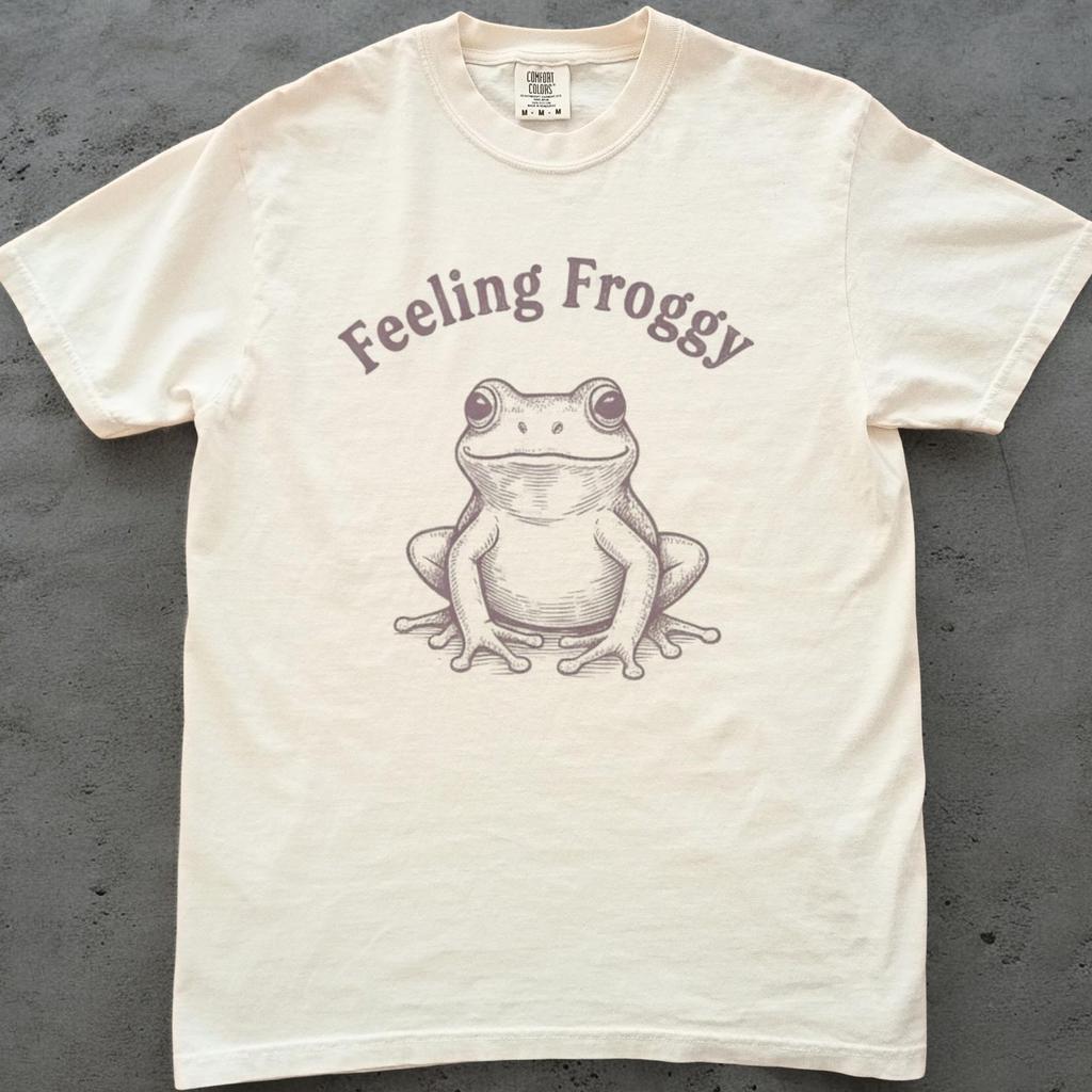 Frog Shirt, Funny Frog Lover Tee, Feeling Froggy T shirt, Cute Animal Graphic Tee, Comfort Colors Frog Shirt, Nature Lover Gift