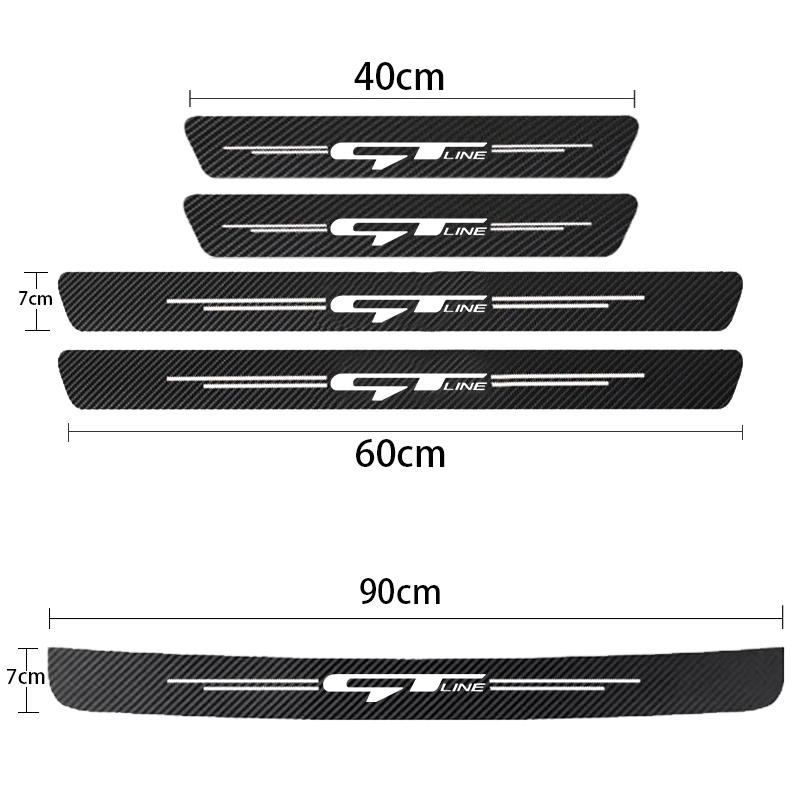 Carbon Fiber Car Door Sill Threshold Anti Scratch Protective Stickers Decals For Kia GT Line Sportage Ceed Picanto K3 K5 Stonic