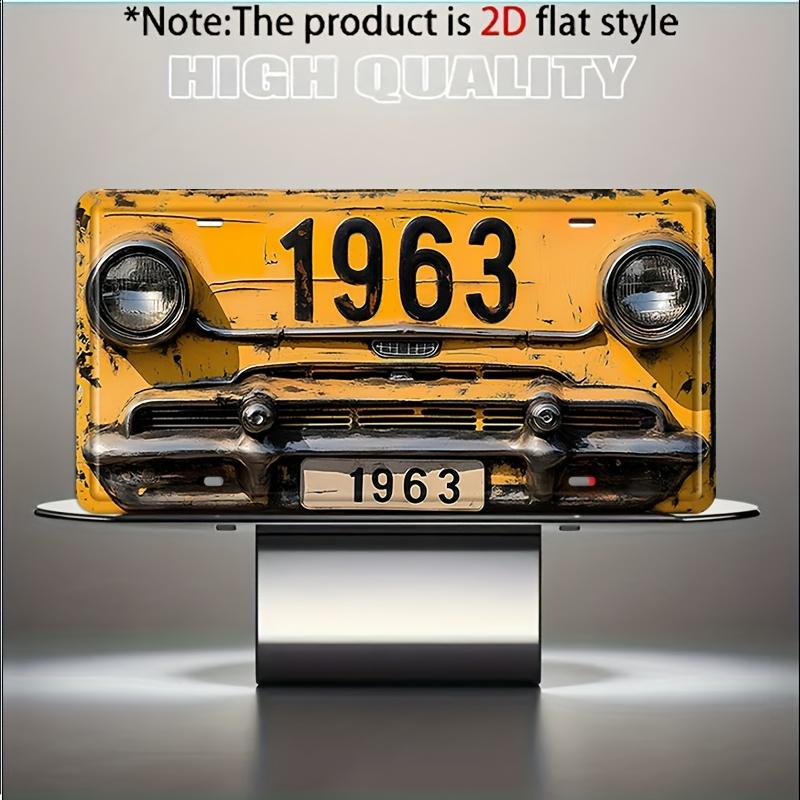 

D Flat Decorative Only pc Vintage Dark Yellow Car Head Number Metal Decorative Plaque and Ornament Country Style 15x30cm(5.9x7.8inch)