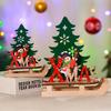Santa Claus Wooden Sled Christmas Ornaments Elk Christmas Decoration Christmas Wood Crafts  Home